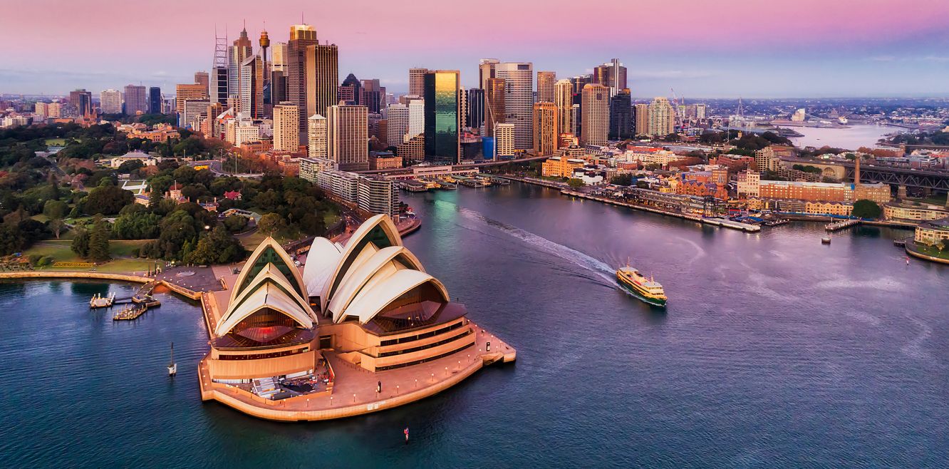 Sydney Harbour and the Opera House.
