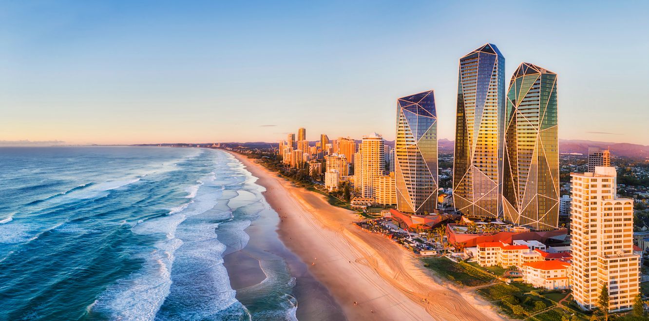 Sunrise at Surfers Paradise.
