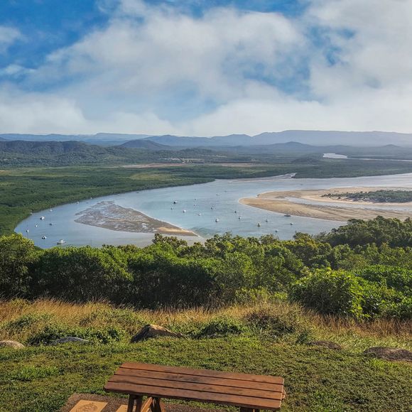 View of the Endeavour River from Grassy Hill, Cape Tribulation.
