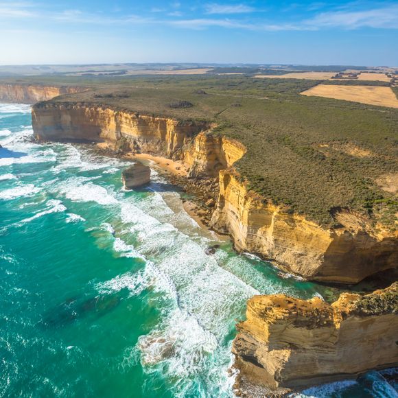 An aerial view of Victoria’s Shipwreck Coast.